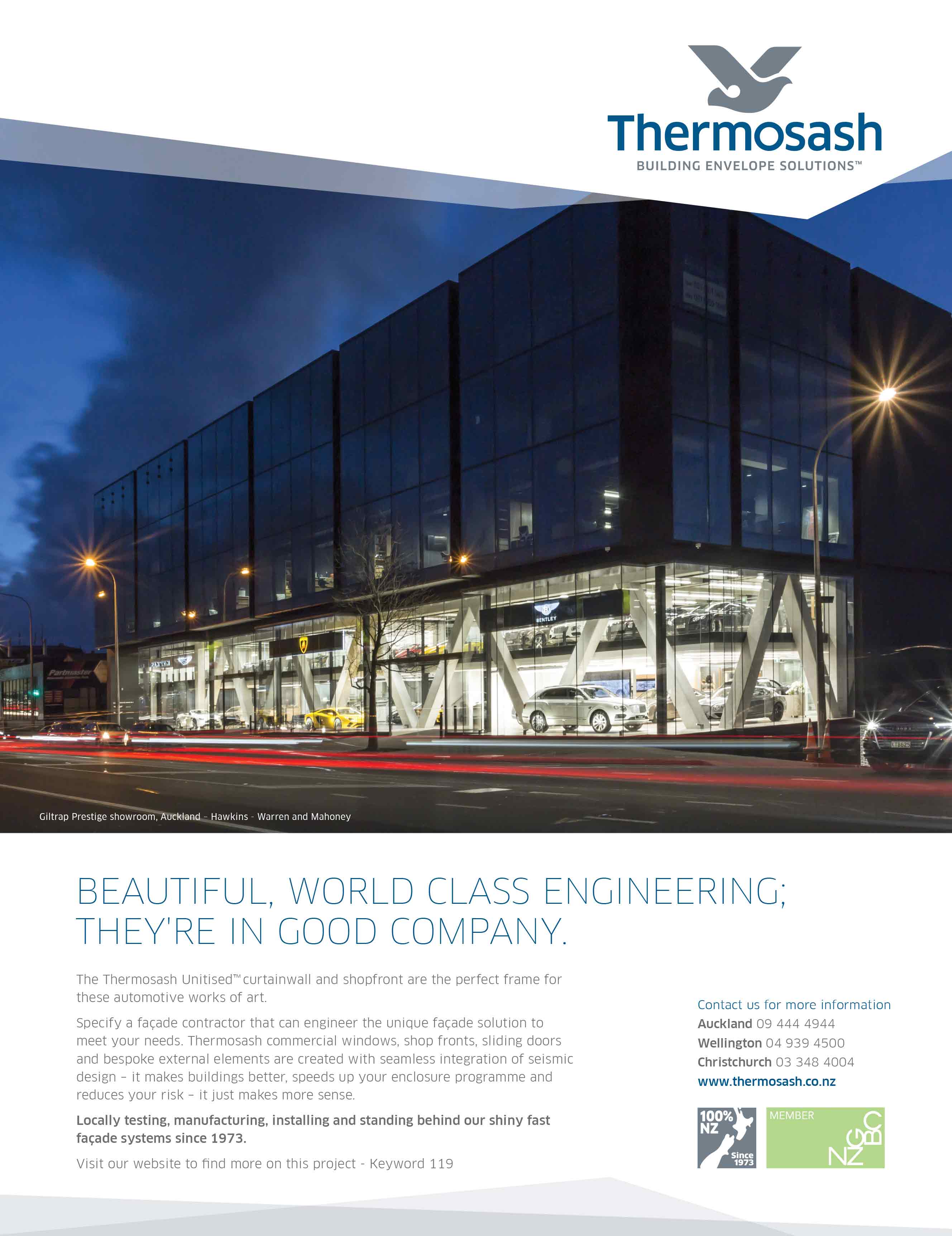 Thermosash Unitised curtainwall & shopfront