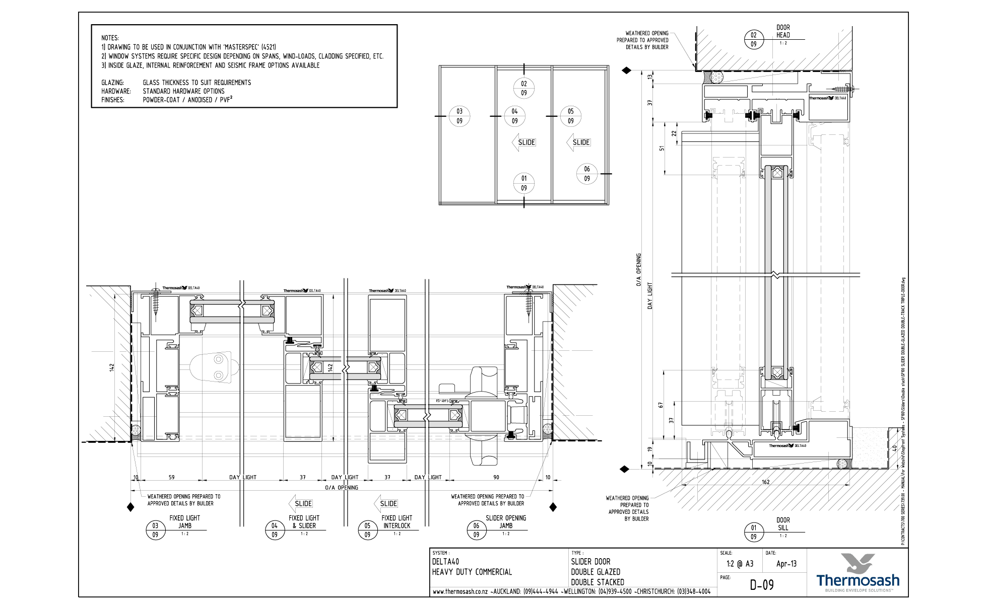 CAD Download - Delta 40 Commercial - Slider Double Glazed Double Stacked