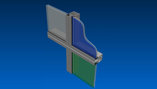 PW40 - four sided mechanically glazed engaged curtainwall