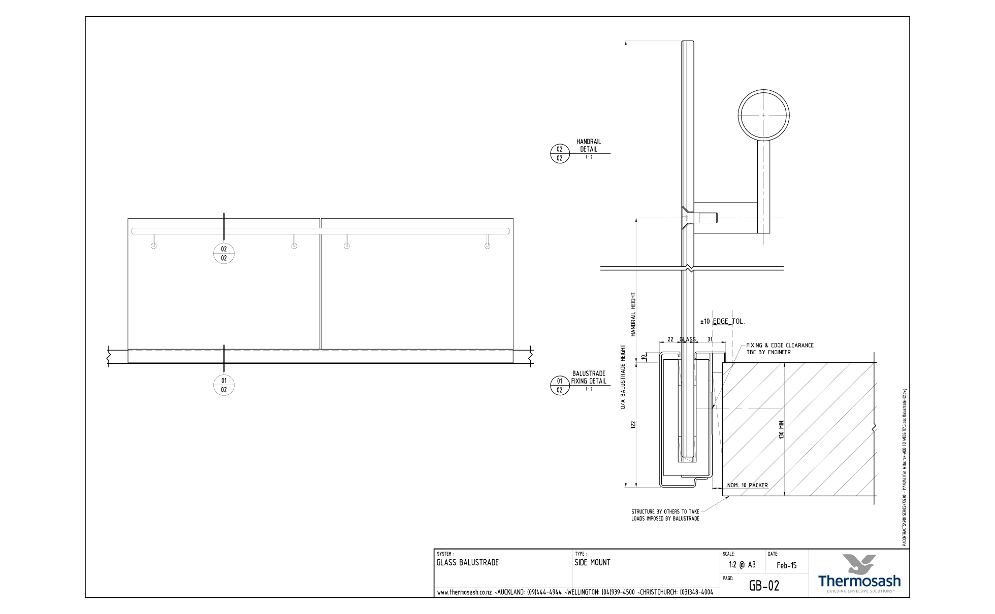 CAD Download - Glass Balustrade Side Channel Mount