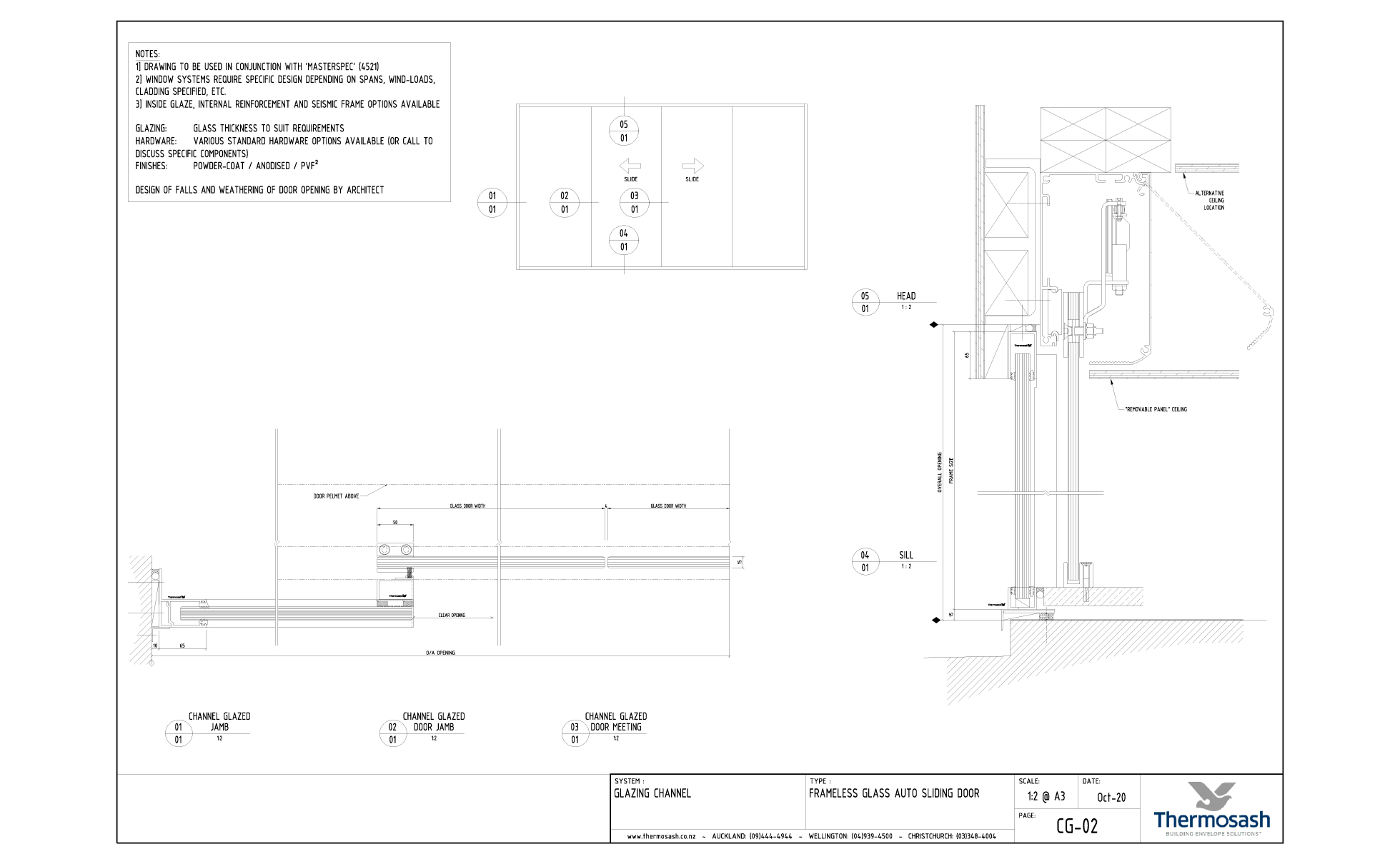 CAD Download - Channel Glazing System - Frameless Glass Auto Sliding Door