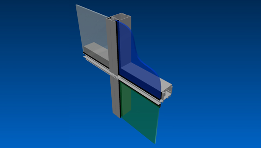 PW80 - two sided structurally glazed curtainwall with vertically expressed mullions