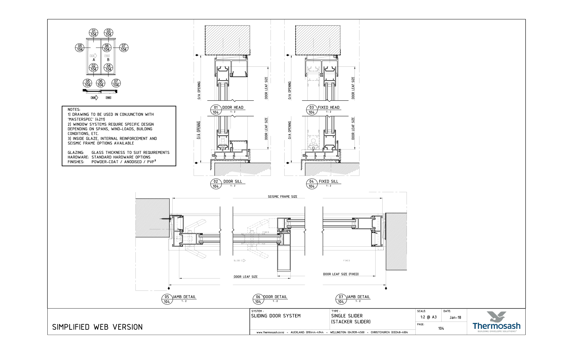 CAD Download - Sierra Apartment Suite - Single Stacker Slider